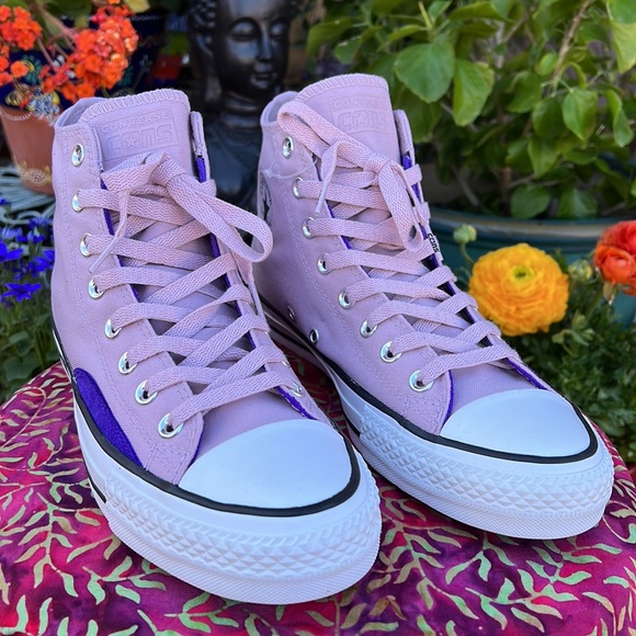 New Converse Pink & Purple CTAS Pro Hi Top Sneakers - Picture 3 of 17